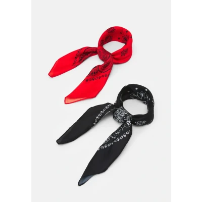 Bild av Urban Classics Bandana Unisex 2 PACK Scarf, Storlek: One Size, Black/red