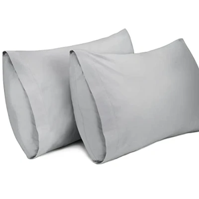 Bild av Lirex 2 pack örngott, 100% Bomull 400 trådar Andas örngott Kuddfodral, 50 x 75 cm, Ljusgrå