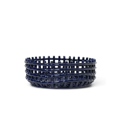 Bild av Ferm Living Ceramic Centrepiece Kruka Blue Ø29 x H10 cm