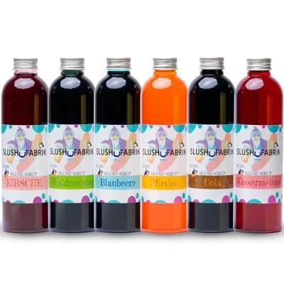 Bild av Sirapspartyset 6 x 250ml AZO FREE för slush, drinkar Gör slaskig glass själv Slushmaskinkoncentrat 1:5, inget behov av att tillsätta socker