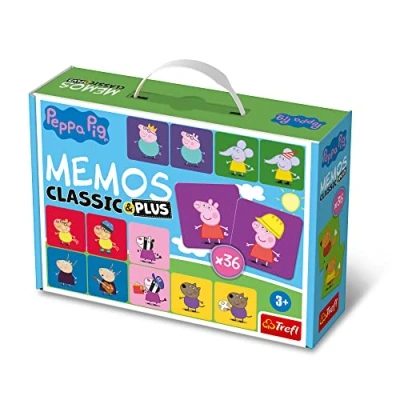 Bild av Trefl Memos Classic &amp; Plus, Peppa Pig Pedagogiskt Minnesspel För Småbarn, Hitta Bildpar, Olika Spelalternativ, Träspö, Med Sagofigurer Barn Över 3 År