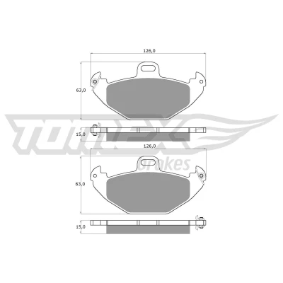 Bild av TOMEX Brakes Bromsbeläggssats, skivbroms TX 12 38 RENAULT [LAGUNA]