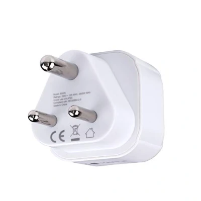 Bild av Indien Indisk Adapter Plug Reseplugg typ M till EU Europa Europeisk C E F Uttag för Spanien ES Frankrike FR Italien Italienska IT Tyskland DE Danmark Grekland Universal 3 stift