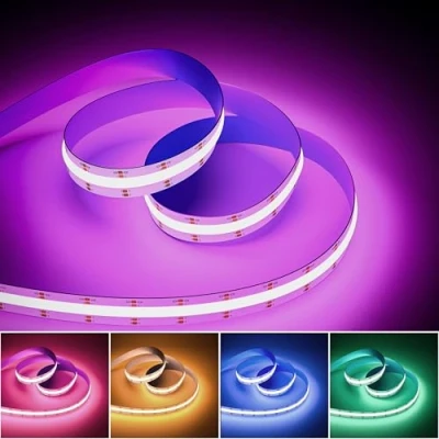 Bild av OULARA COB RGB 6 M LED remsa, färgskiftande 24 V flexibel flerfärgad ljusremsa för sovrum, kök, gör det själv festdekoration (styrenhet och adapter säljs separat)