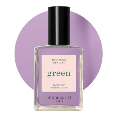 Bild av MANUCURIST Grönt lila nagellack Klassisk 9 fri Vegan och biologiskt ursprung (80 %) Professionell manikyr 15 ml (LISA LILAS)