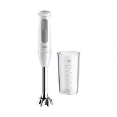 Bild av Braun MultiQuick 5 MQ 50.001 M, manuell mixer med PowerBell Plus Technologi, 21 hastighetshjul+Turbo, Click system, Ergo handtag, stålkam och 600 ml bägare, 1 000 W, vit