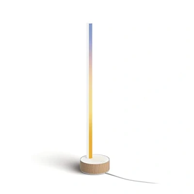 Bild av Philips Hue Gradient Signe Oak: Vit bordslampa för sovrummet, White Ambiance, flerfärgfunktion, Zigbee &amp; BT, röststyrning via Amazon Alexa, Google Home, Siri