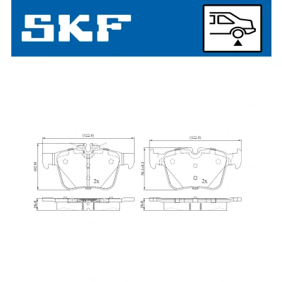 Bild av SKF VKBP 90117 E Jeu de plaquettes frein contact signal d&#039;usure inclus MERCEDES BENZ: Classe C Berline, Cabriolet