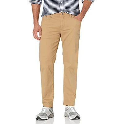 Bild av Amazon Essentials Herr rak passform 5 ficka stretch twillbyxa, mörk kaki brun, 40 B x 29 L