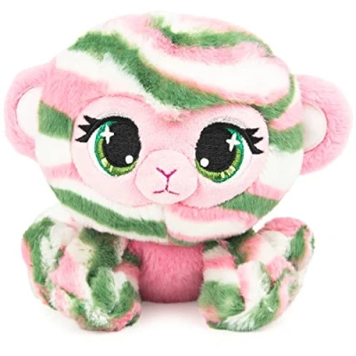 Bild av GUND Officiell, P.Lushes söt designer mode samlarobjekt husdjur Olivia Moss Monkey premium stilfullt gosedjur mjuk plysch, grön och rosa, 15,2 cm leksak för flickor pojkar i åldern 3 år