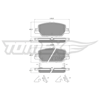 Bild av TOMEX brakes TX 19 66 Jeu de plaquettes frein Essieu arrière avec indicateur d&#039;usure accessoires HONDA: CR V 5