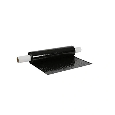 Bild av Realpack 1 svart pall stretch wrap fastsittande film 400 mm x 250 m