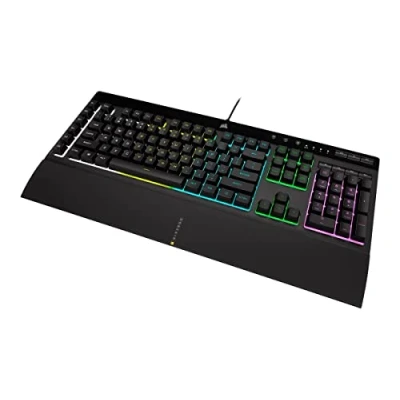 Bild av Corsair K55 RGB PRO gamingtangentbord med membranknappar, dynamisk bakgrundsbelysning, 6 tangenter, makrotangenter Elgate Software Integration, Damm och spilltålighet, QWERTY, svart