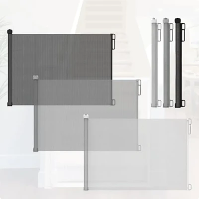 Bild av START AND DRIVE Infällbar babygrind extra bred upp till 3 meter, trappskyddsgrind för spädbarn och husdjur, hundar, utdragbara barriärgrindar (vit, 140 cm)