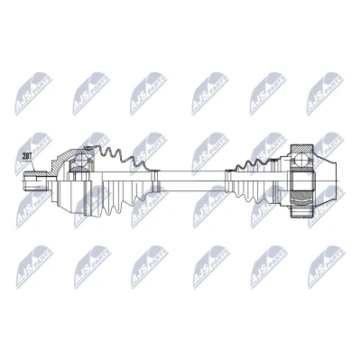 Bild av NTY NPW VW 219 Drivaxel framaxel vänster, höger 466mm VOLKSWAGEN: Amarok Pick up