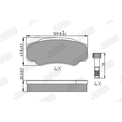 Bild av JURID 573115J Jeu de plaquettes frein non préparé pour indicateur d&#039;usure avec accessoires FIAT: Ducato III Van