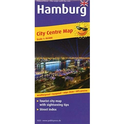 Bild av Hamburg: Tourist City Centre map with sightseeing tips and Street index. 1:18000