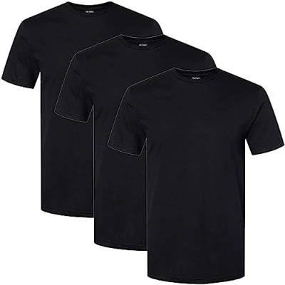 Bild av GILDAN Herr bomull stretch Crew T Shirt underkläder (förpackning med 3), Svart sot (3 pack), XXL