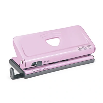Bild av Rapesco 1322 6 gånger schemalagd stansare, hål, justerbar, 10 ark stanskapacitet, rosa