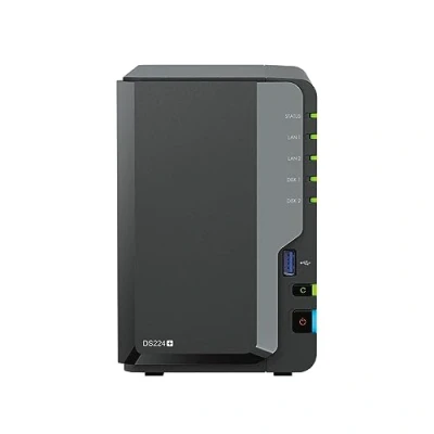 Bild av Synology DS224+ 2 bay diskstation NAS (Intel Celeron J4125 4 kärnig 2.0 GHz GB DDR4 RAM x RJ 45 1 GbE LAN port) 12 TB paket med 6 WD Red Plus HDDs (WD60EFPX 68C5ZN0)