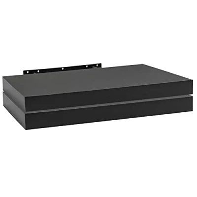 Bild av WOLTU 2 st flytande hylla svart trä vägg förvaring display 50 cm lång RG9368sz
