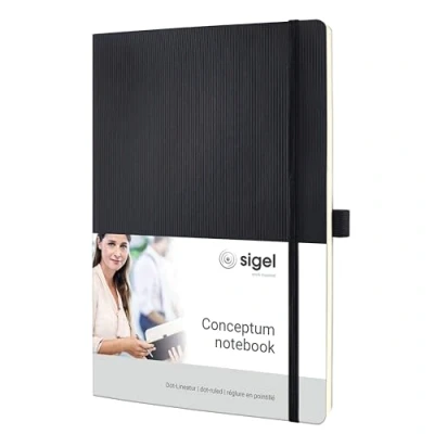 Bild av Sigel CO310, CONCEPTUM anteckningsbok, ca. A4 prickade linjer A5 black,