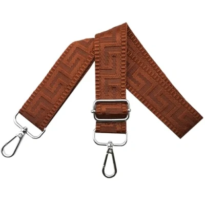 Bild av axelrem för väska väskremmar ombyte, justerbar väskrem bred 3,8 cm med silver karbinhake fickband bärrem handväskor dam, ren brun, K16