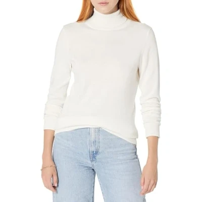 Bild av Amazon Essentials Women&#039;s Lätt långärmad tröja med polokrage klassisk passform (finns i plusstorlek), Elfenbensvit, XS