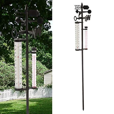Bild av Cepewa Trädgårdväderstation, barometer, regnmätare, termometer vindhastighet 150 cm