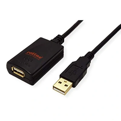 Bild av ROLINE 5m USB 2.0 A, 5 m, 2.0, Hane/Hona, Svart