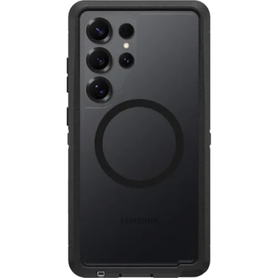 Bild av OtterBox Defender Series XT Clear MagSafe skal med magneter för Samsung Galaxy S25 Ultra MagSafe, extra stöttåligt, fallsäkert, skyddande skal, testad till militärstandard x7, Klar/Svart