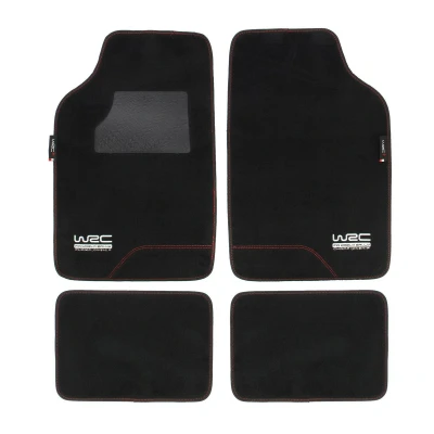 Bild av WRC 007592 Ensemble de tapis sol Textile avant et arrière 4 noir Adaptation universelle oscaro, mister auto, yakarouler