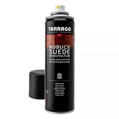 Bild av Tarrago Nubuck mockarenoverare 250 ml impregneringsspray skoförnyelsespray för mocka och nubucktextilväskor vattentäta regnsäkra skoskydd (medelbrun 39), Medelbrun 39,