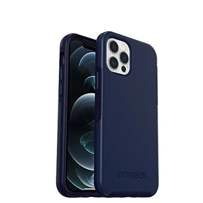 Bild av OtterBox Symmetry+ skal för iPhone 12 Pro Max med MagSafe, stöttåligt, fallsäkert, skyddande tunt skal, testad till militärstandard x3, Blå