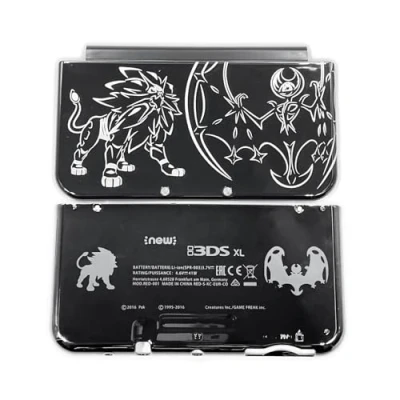 Bild av New3DSXL Hölje yttre skal sol/måne ersättning, för nya 3DS 3DSXL New3DS XL LL handhållna spelkonsoler, extra gör det själv PKM begränsad upplaga topp/botten A E ansiktsplattor tillbehör