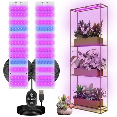 Bild av FenglinWisdom Växtlampa LED fullt spektrum, USB växtlampa, vattentät odlingsljus med 3/6/12H timer, för inomhusväxter frön veg blomma odling