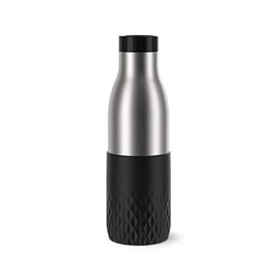 Bild av Emsa N31105 Bludrop Sleeve drickflaska 0,5 liter 100% tät Quick Press förslutning Ergonomisk 360 dricknjutning 12 h varm, 24 timmar sval diskmaskinssäker rostfritt stål svart