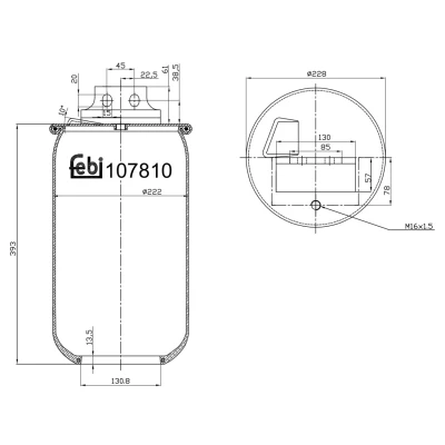 Bild av FEBI BILSTEIN 107810 Soufflet à air, suspension pneumatique IVECO: Stralis