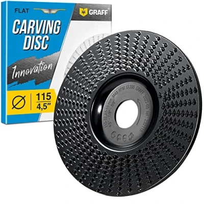 Bild av GRAFF Träslipskiva för Vinkelslip 125 mm Raspskiva Snidning och Slipning av Trä, Barrträ, Lövträ Frässkiva Formning, Kapning Volframkarbid