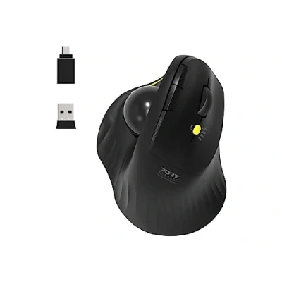 Bild av Port Connect Trådlös Mus, 2,4 GHz, Uppladdningsbar, Bluetooth, 5 Knappar, Svart
