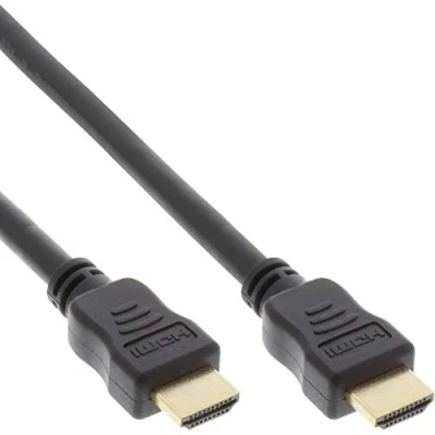Bild av InLine 17522P HDMI kabel, High Speed med Ethernet, Premium, 4K2K, kontakt/kontakt, svart/guld, 2,5 m