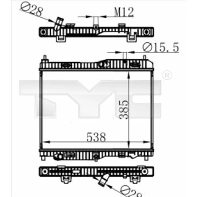 Bild av TYC 710 0059 radiateur du moteur 538 385 22 Grille de soudée FORD: Ecosport Mk2
