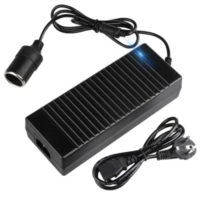 Bild av Strömadapter, AC till DC omvandlaradapter, 220 V 12 V, nätadapter för bil, cigarettändaradapter bärbar kylare, strömomvandlare