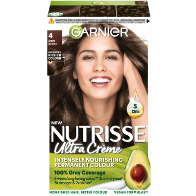 Bild av Garnier Nutrisse Cream 4 Dark Brown 1 pcs