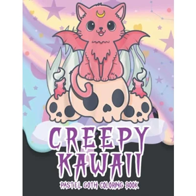 Bild av Creepy Kawaii Pastel Goth coloring Book: 100+ Pages With High Quality Images, Halloween book,Cute book,Horror book,Creepy chibi book,Kawaii book