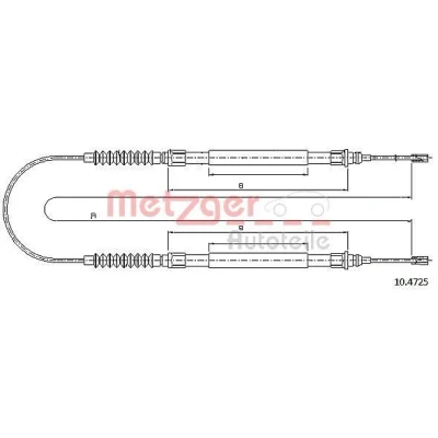 Bild av METZGER 10.4725 Câble De Frein arrière 2715/890x2 à disque COFLE FIAT: Ducato II Сamion Plateau/Сhâssis, Van, Bus