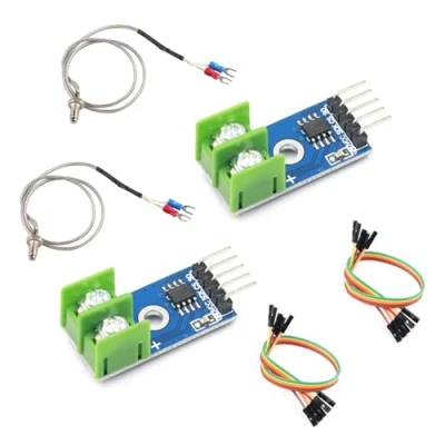 Bild av 2 st MAX6675 temperatursensorer, K typ termokoppartemperatursensor, moduler kompatibla med Arduino och Raspberry Pi