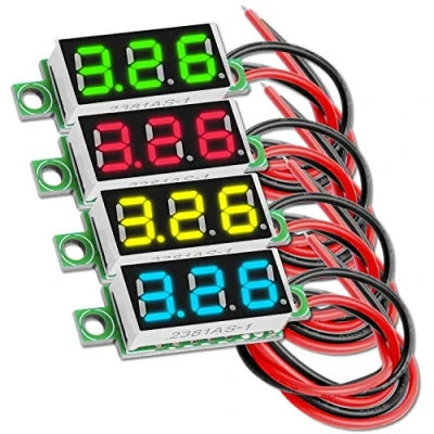 Bild av AZDelivery 5 x 0,28 tums Digital Voltmeter med 7 segment LED skärm 2.5V 30V, Spänningsdisplay, Spänningsmätningsmodul, 4 färgskärm kompatibel Arduino och Raspberry Pi inklusive E bok!