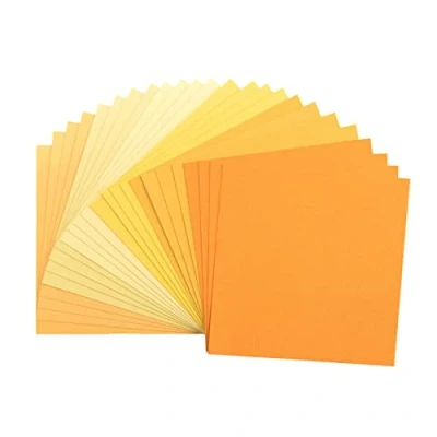 Bild av Florens Cardstock texturerad flerfärgad färgade korttillbehör 15 x cm gul 24 ark färgat papper för scrapbooking, korttillverkning och annat pappershantverk 216 gsm