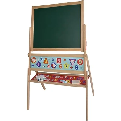 Bild av Eichhorn 100002579 magnetstativ, 3 år till 99 år, 40 x 67 110 cm inkl. 48 magnetiska bokstäver, 10 kritor och svamp, bokträ, flerfärgad